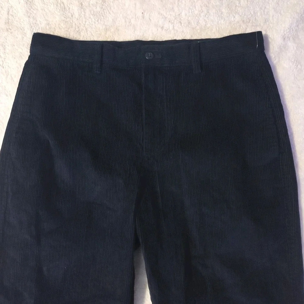 New Gap Mens Pants 33x30 Corduroy Navy 90s Loose Fit Trousers Preppy‎ Relaxed